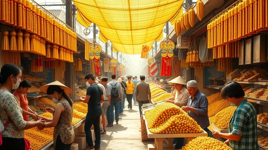 Chợ vàng sôi động ở Việt Nam