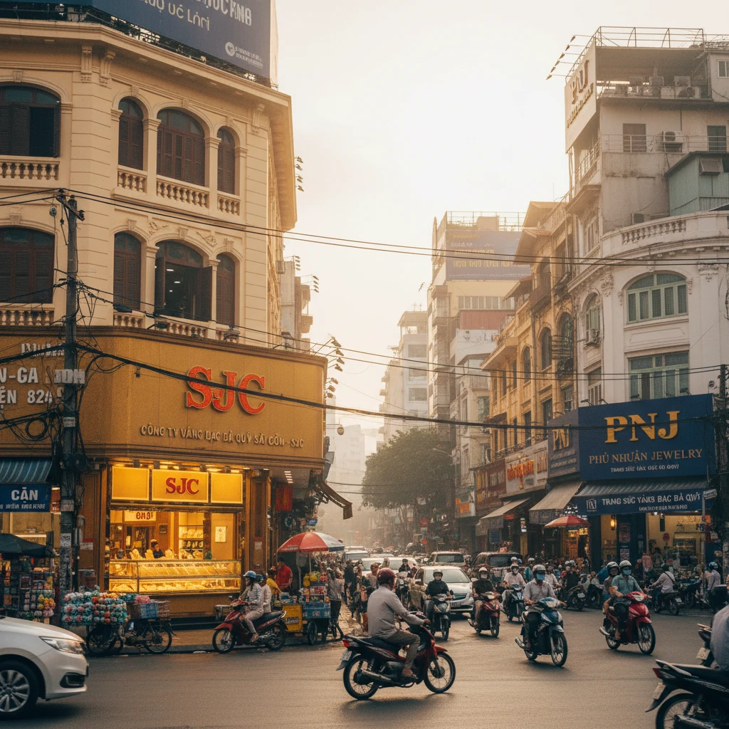 Địa chỉ mua vàng uy tín tại TP.HCM, bao gồm SJC và PNJ.