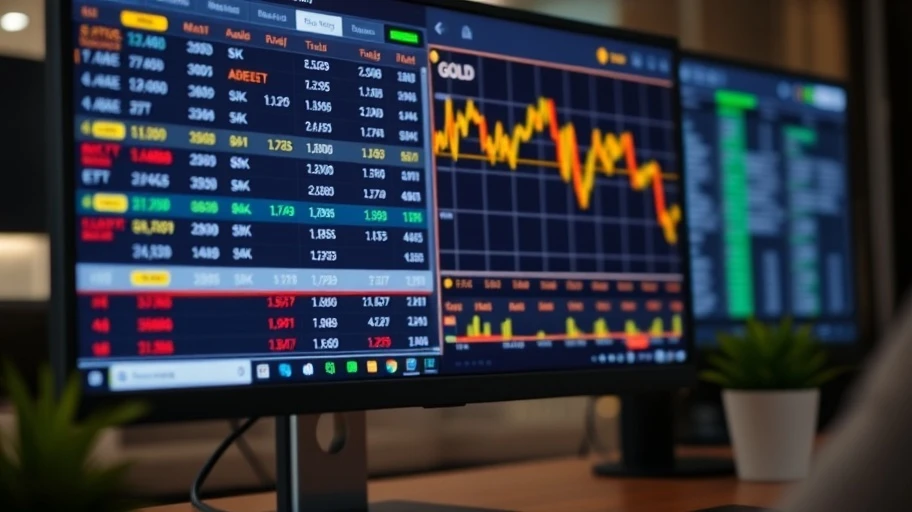 Giao dịch ETF vàng trên máy tính