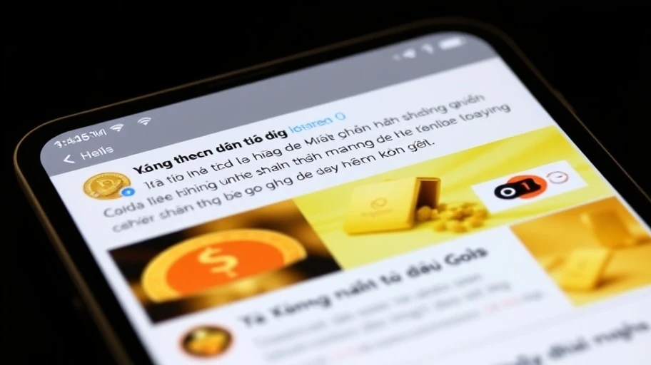 Hình ảnh cập nhật giá vàng trên mạng xã hội