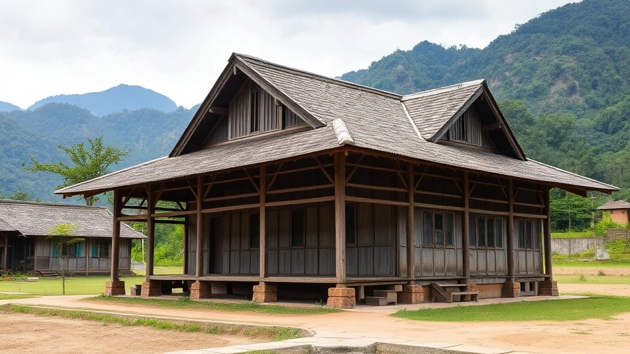 Hình ảnh nhà rông trung tâm tại Tây Nguyên
