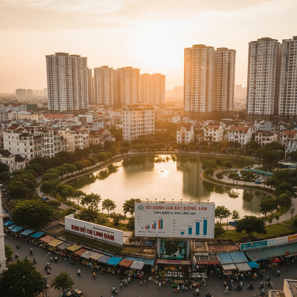 Hình ảnh so sánh giá nhà Nơ Linh Đàm với khu vực khác