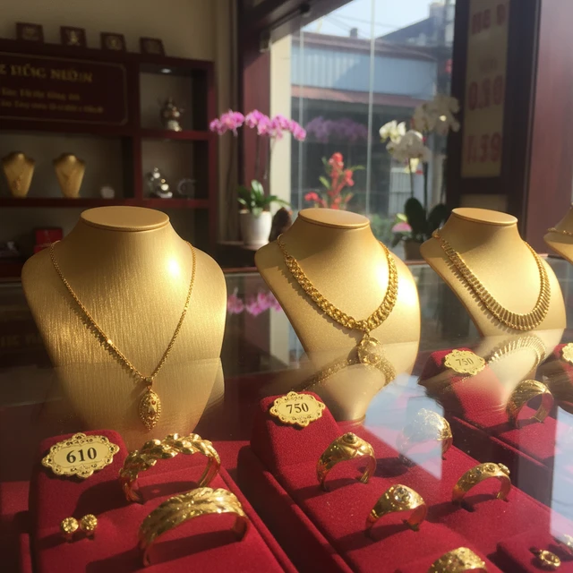 Hình ảnh so sánh vàng 610 và 750