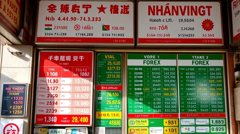 Hình ảnh tỷ giá hối đoái tại Việt Nam.