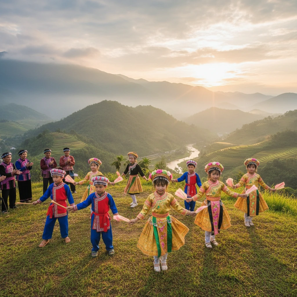 Kết hợp văn hóa địa phương và múa mầm non