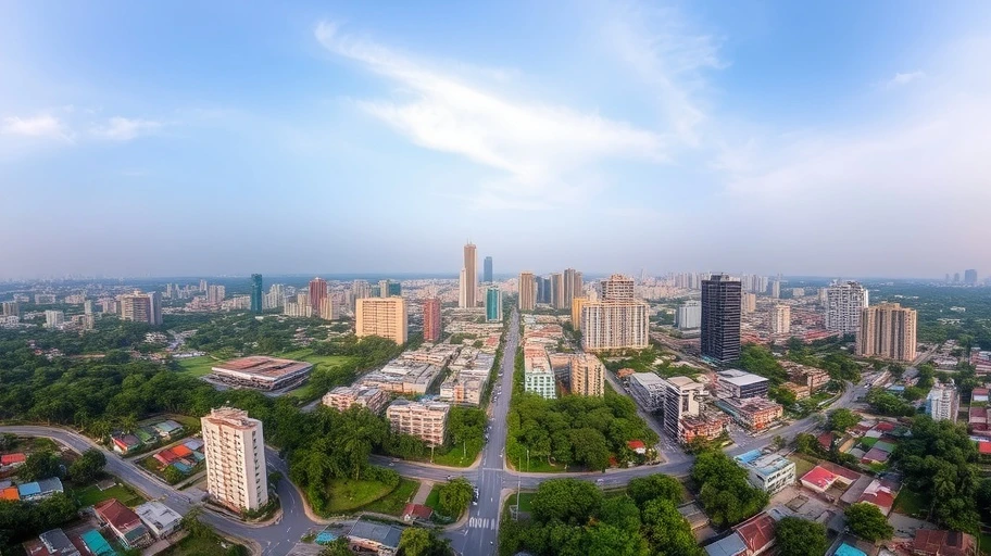 Quang cảnh đô thị Long Khánh từ trên cao.