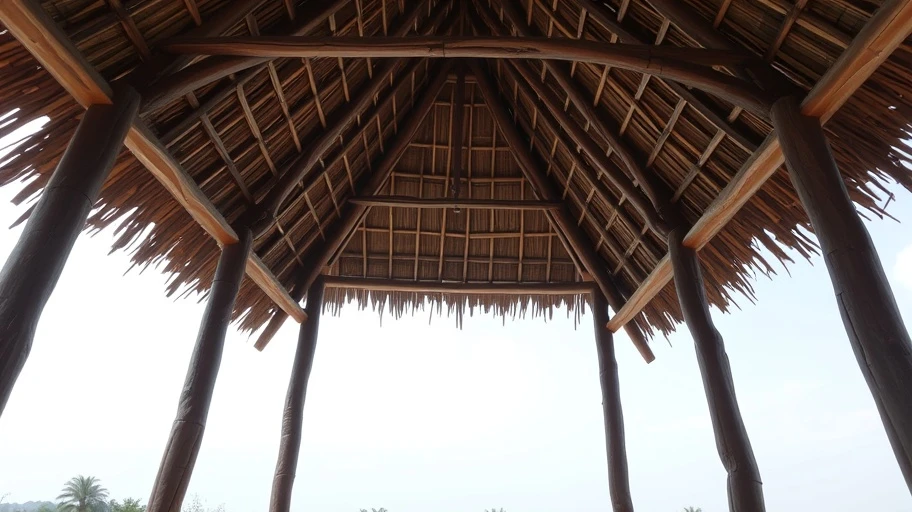 Thiết kế mái nhà của nhà rông Tây Nguyên