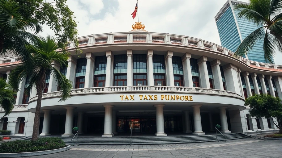 Tòa nhà chính phủ Singapore về chính sách thuế.
