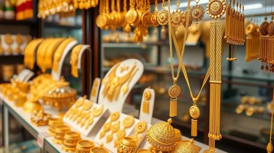 Trang sức vàng truyền thống tại cửa hàng ở Việt Nam