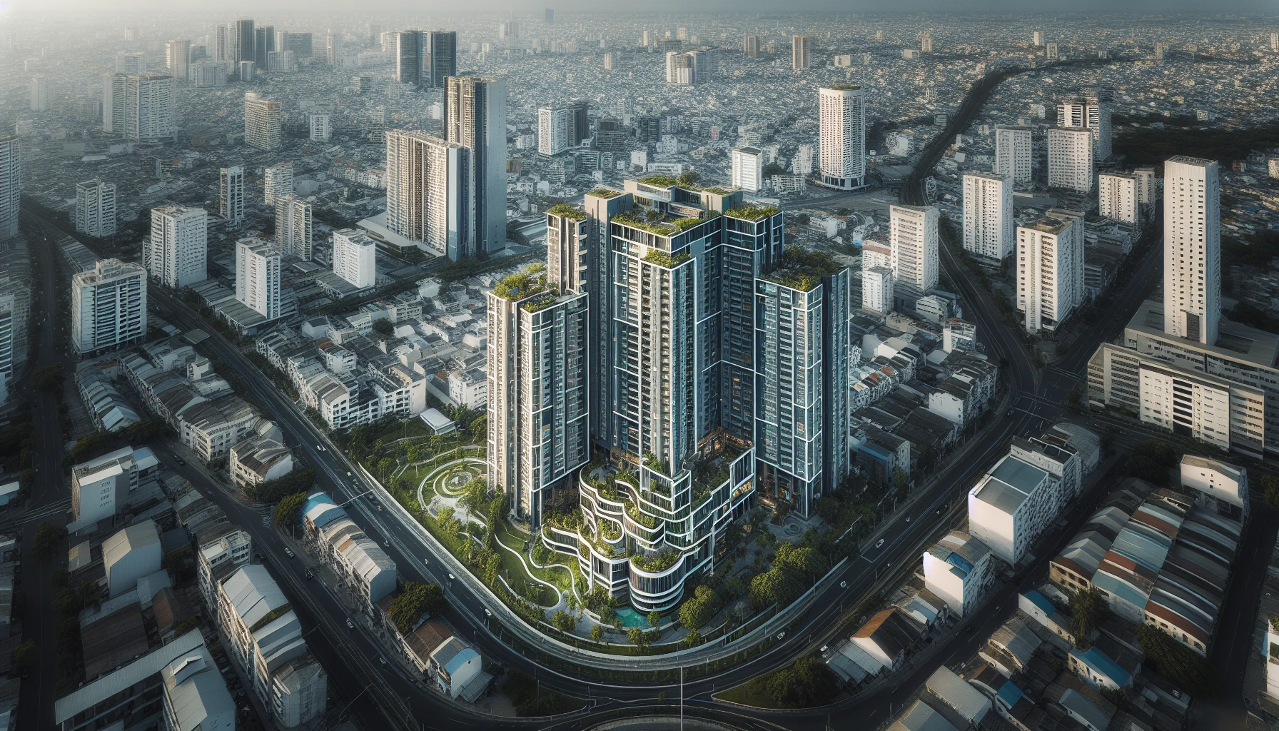 Vị trí chiến lược của Chung cư Boulevard Quận 7 với không gian xanh.