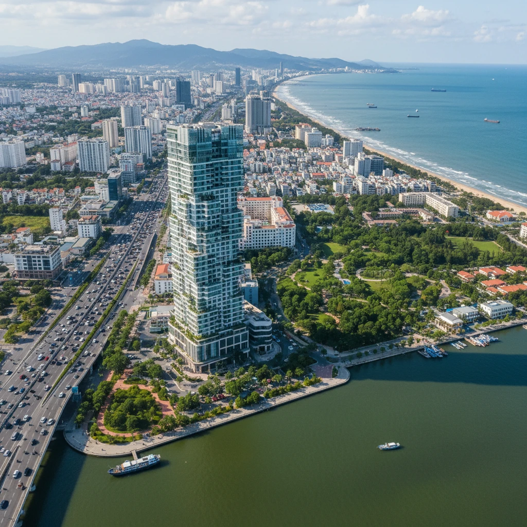 Vị trí chiến lược của chung cư Marina Tower với cảnh quan xung quanh