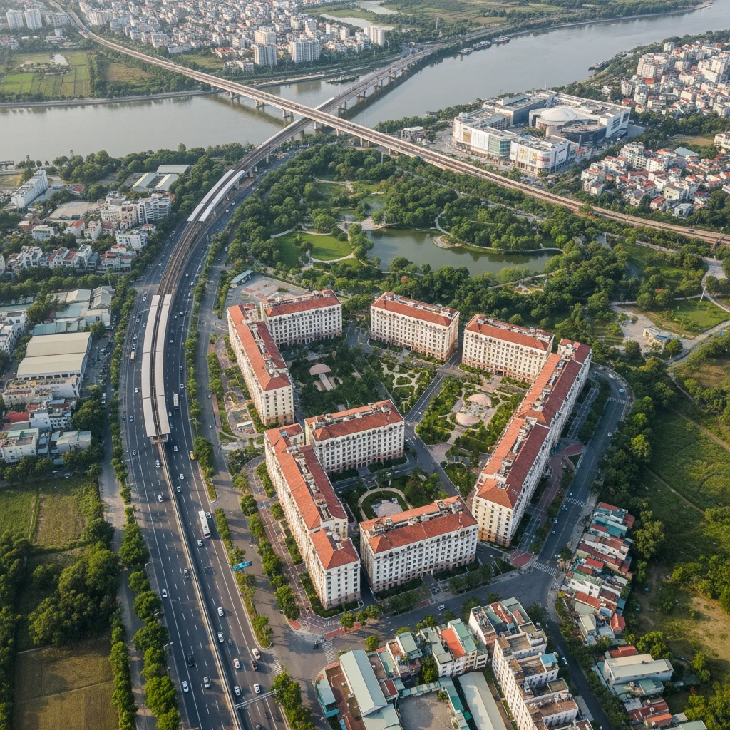 Vị trí chiến lược Ruby Long Biên ảnh hưởng giá căn hộ.